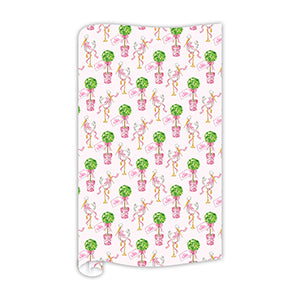 Handpainted Pink It's a Girl Topiary Wrapping Paper Roll
