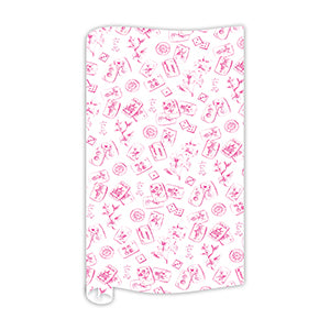 Pink Mahjong Toile Wrapping Paper