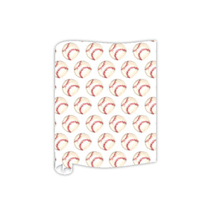 Handpainted Baseballs Paper Table Runner