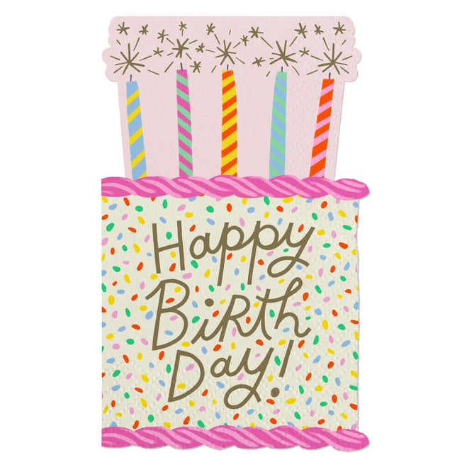 Happy Birthday Die Cut Cake Napkins