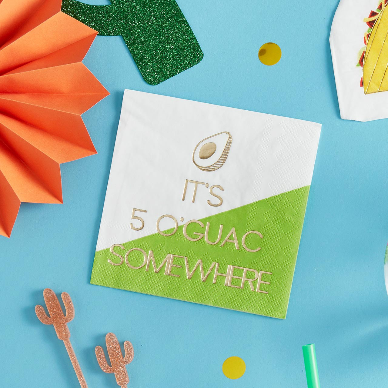 It's 5 O'Guac Somewhere Cocktail Napkins