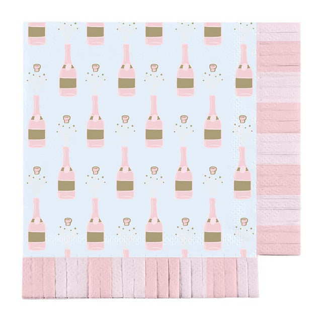 Champagne Bottle Fringe Napkins