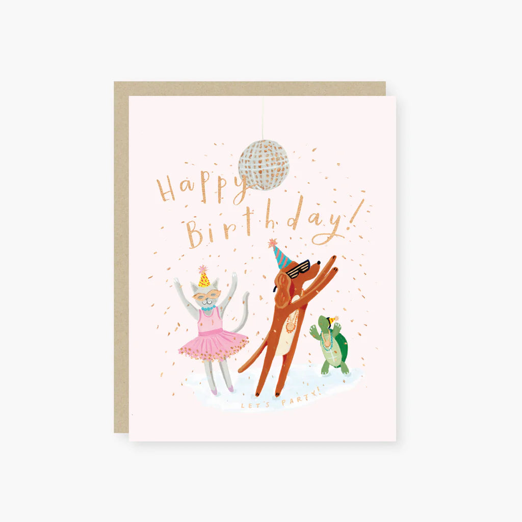 Disco Ball Party Animals Greeting Card