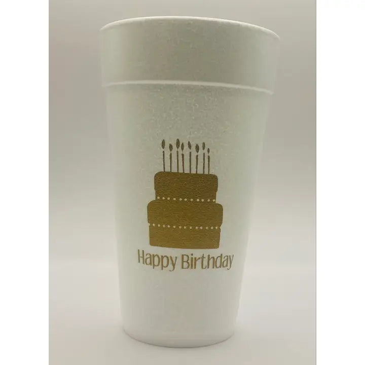 "Happy Birthday" Cake Foam Cups