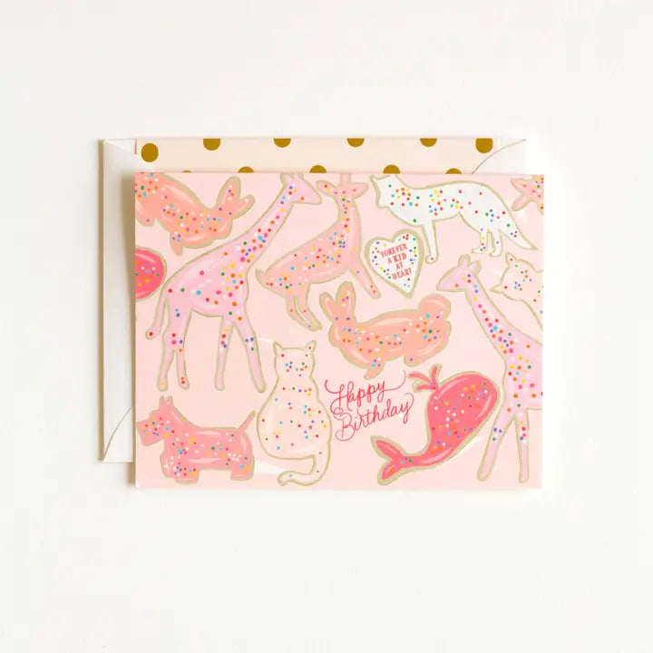 Kid at Heart Animal Cookies Happy Birthday Greeting Card