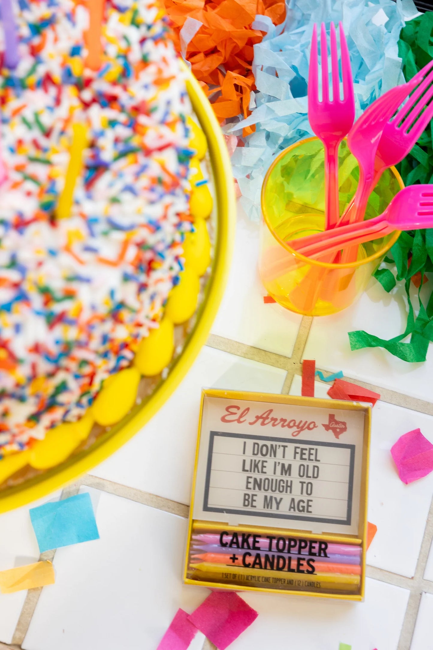"Old Enough" Cake Topper & Candle Set