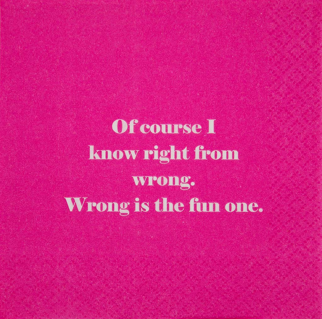 "Right from Wrong" Cocktail Napkins