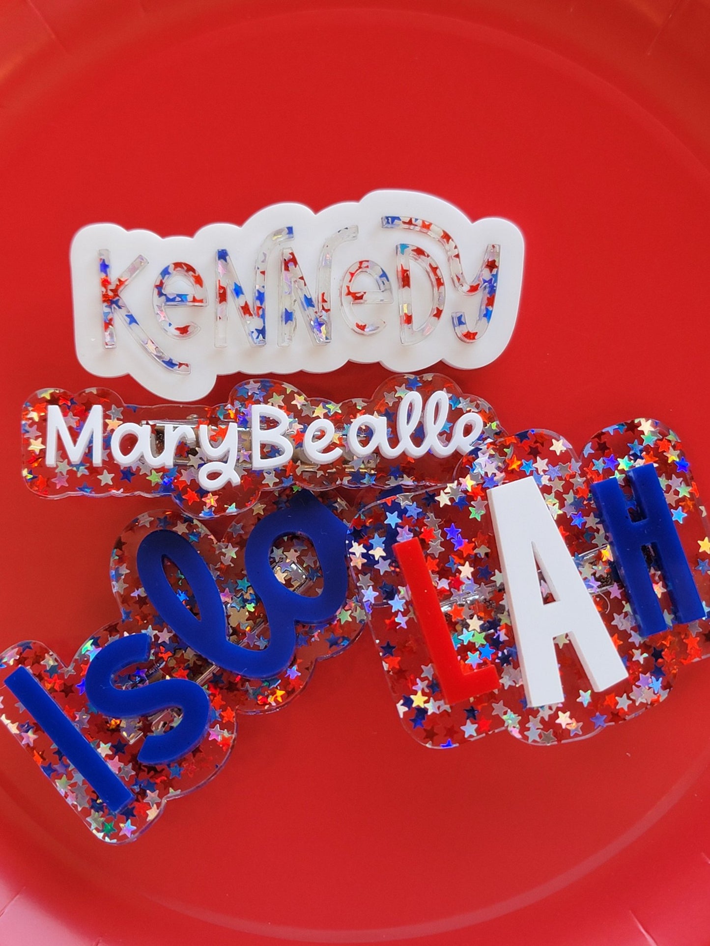 Custom 4th of July Hair Clip