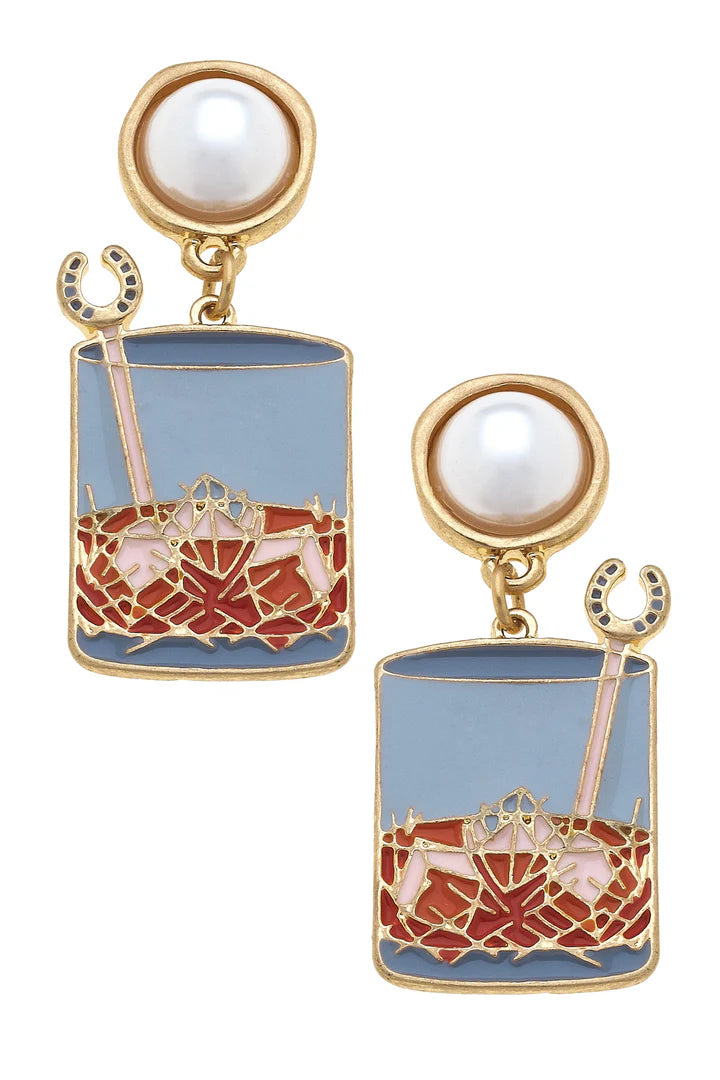 Bourbon on the Rocks Pearl Drop Earrings
