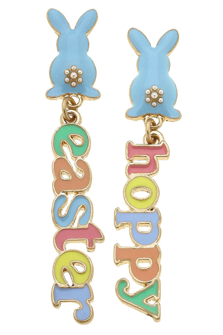 Hoppy Easter Enamel Earrings