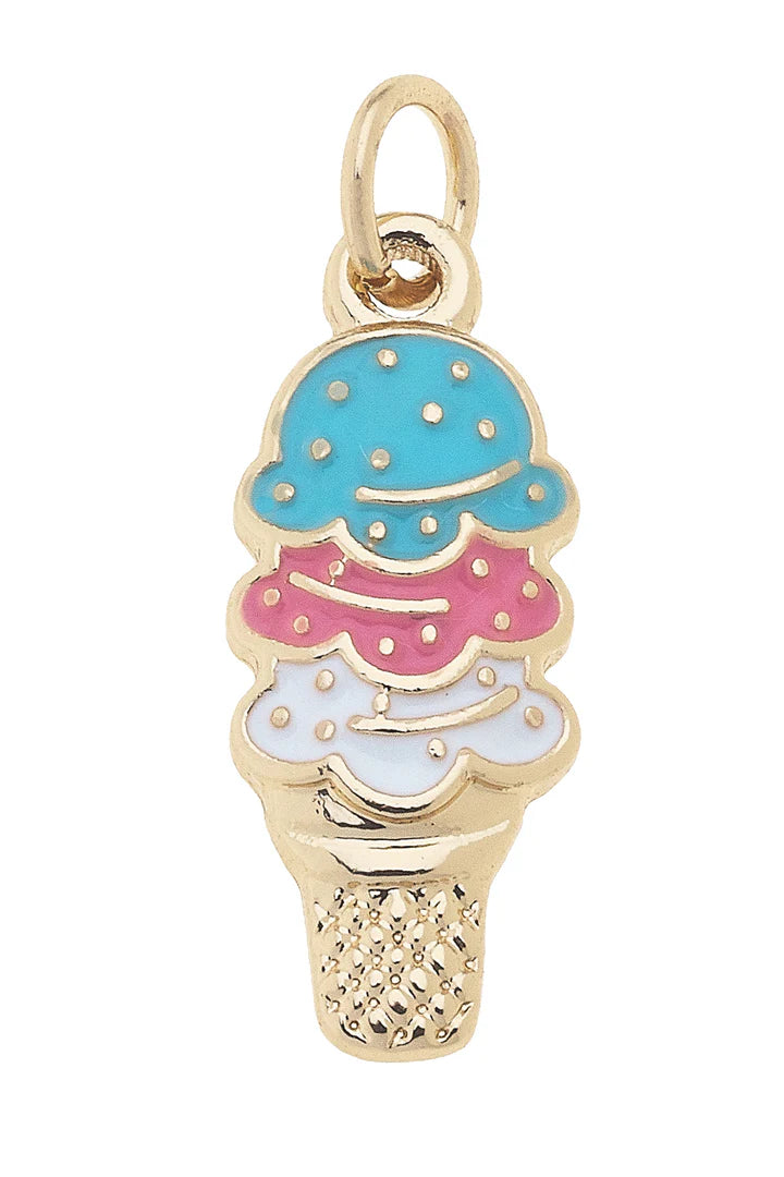 Triple Scoop Ice Cream Charm in Red, White, & Blue