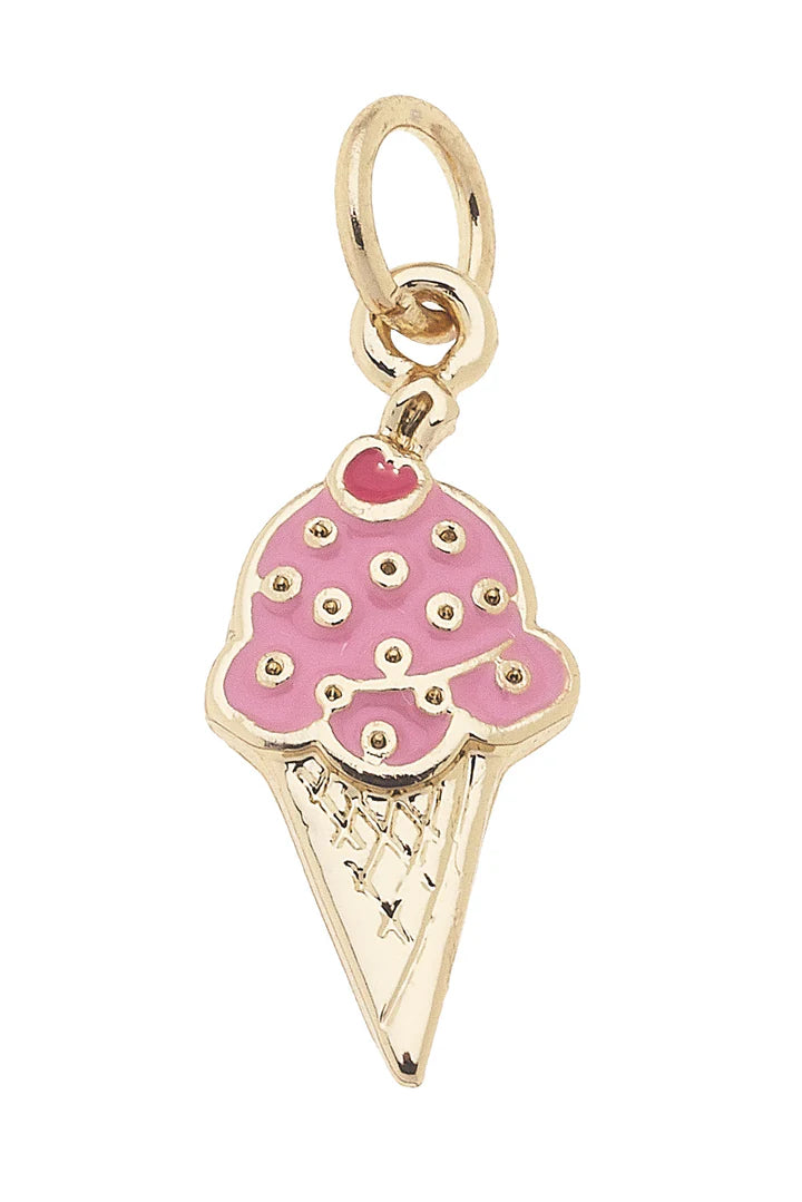Pearl Studded Ice Cream Cone Charm