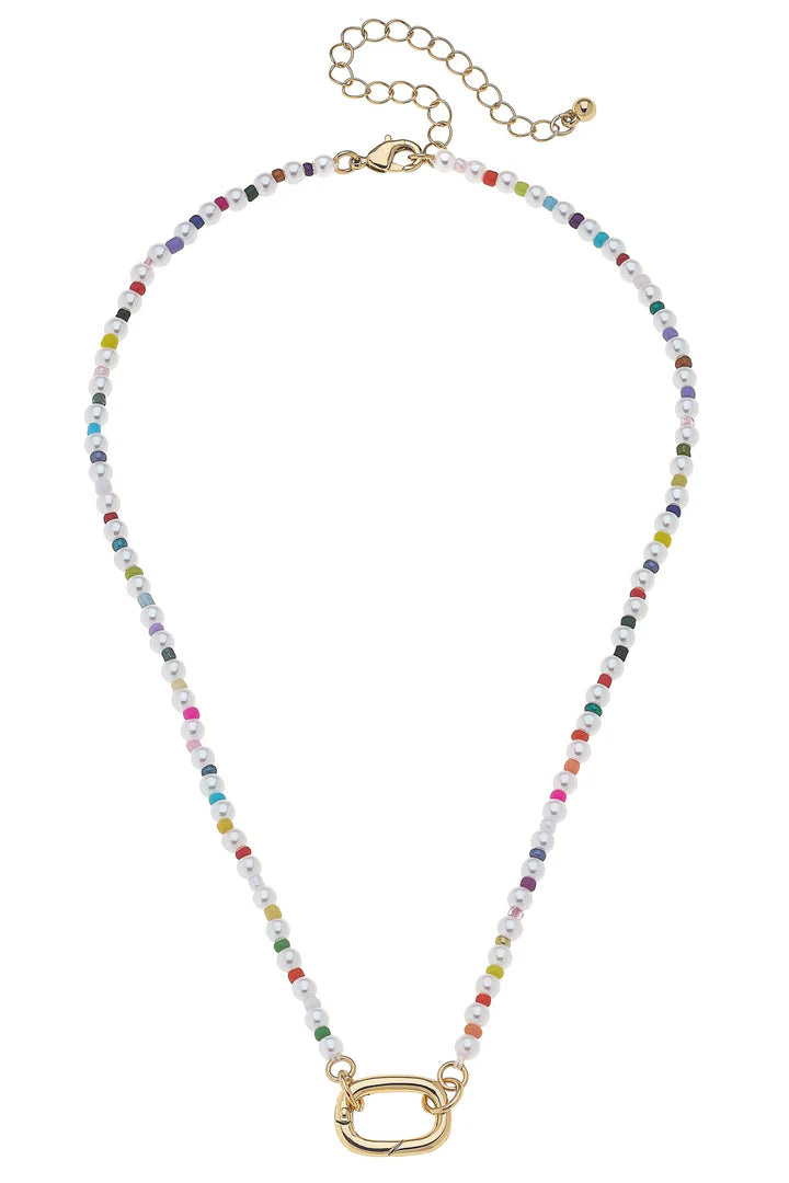Mini Mazie Rainbow Pearl Charm Necklace Base