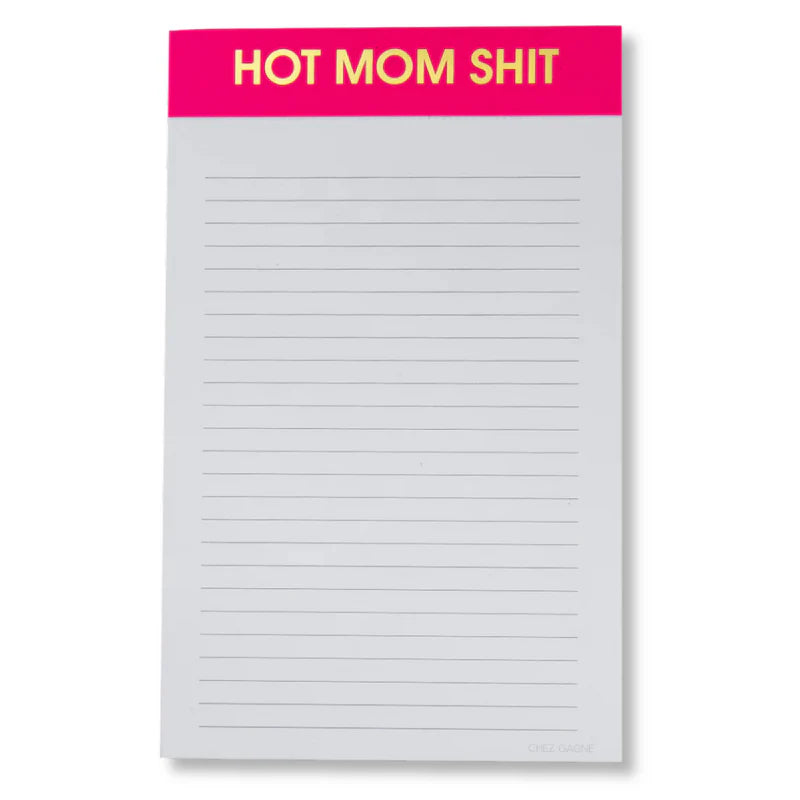 Bright Pink "Hot Mom Shit" Lined Notepad