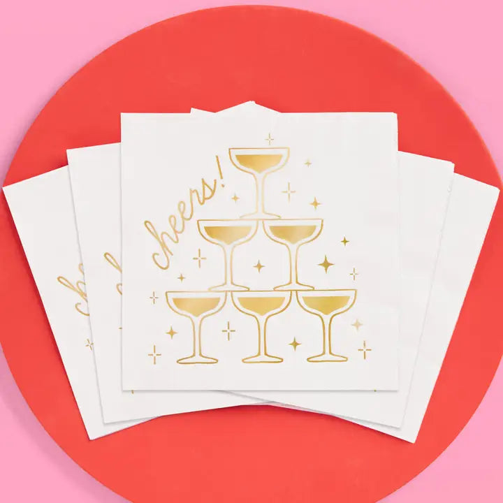 Gold Cheers Cocktail Napkins (Set of 50)