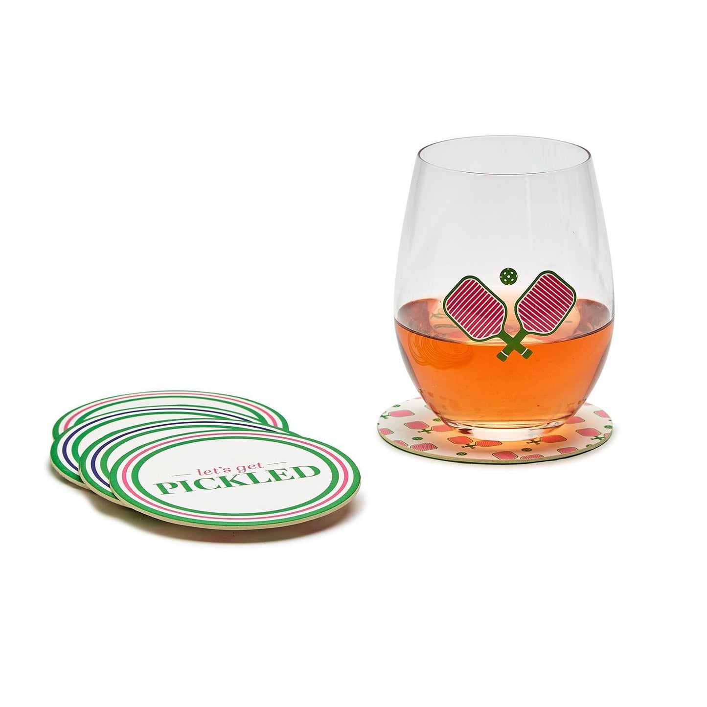 Pickleball Paper Coasters Gift Set