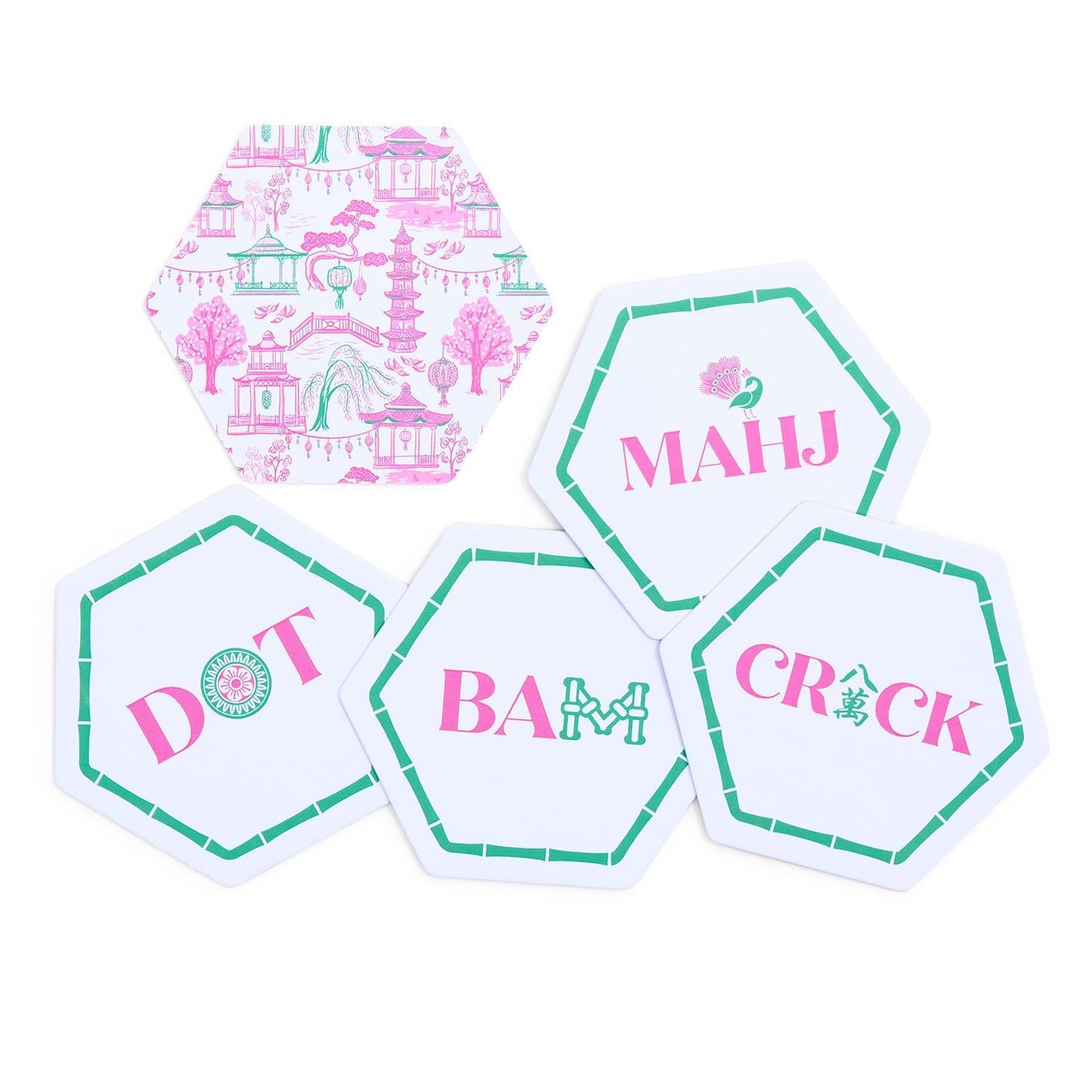 "Let's Mahj" Set of 24 Paper Coasters
