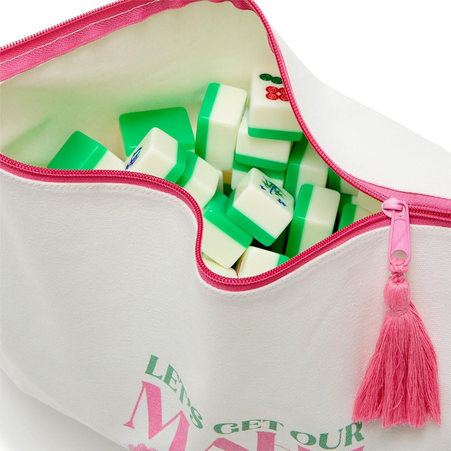 Mahjong Game Tile Storage and Accessory Multipurpose Pouch with Inside Lamination (Two Designs Available)