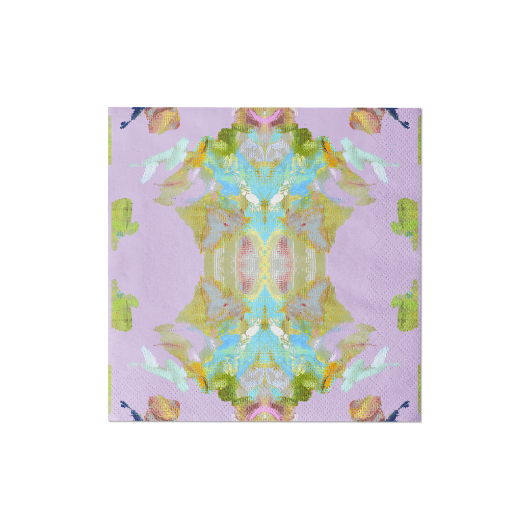 Laura Park Designs - Stained Glass Lavender Cocktail Napkins: One Size