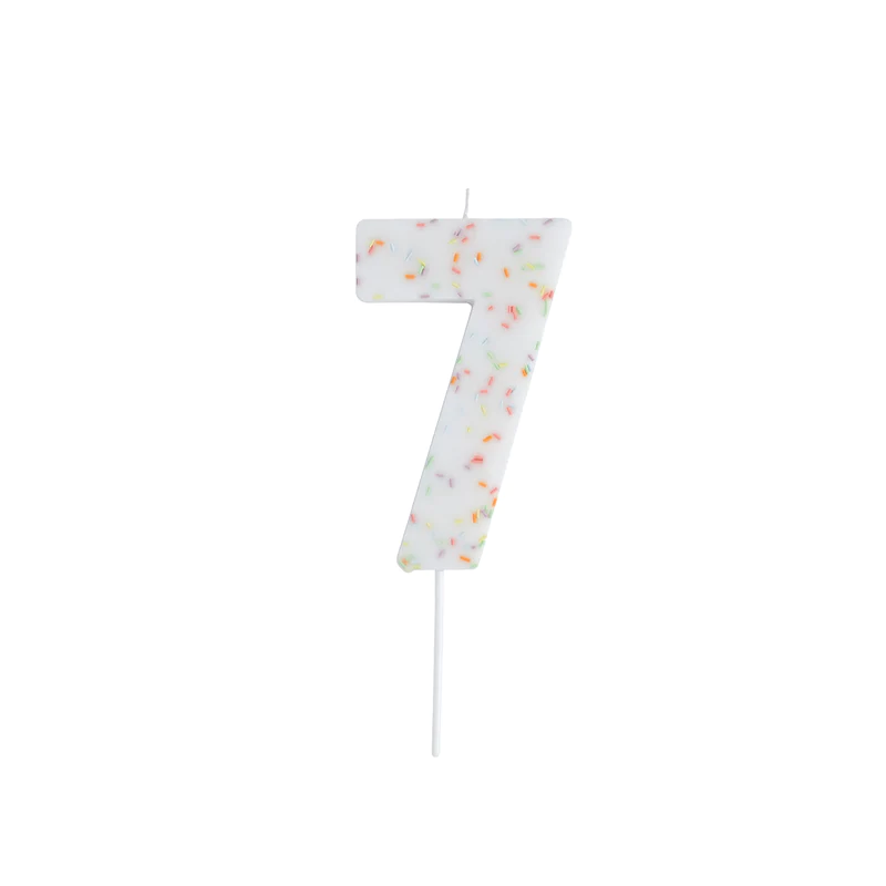 Jumbo Number '7' Sprinkle Candle