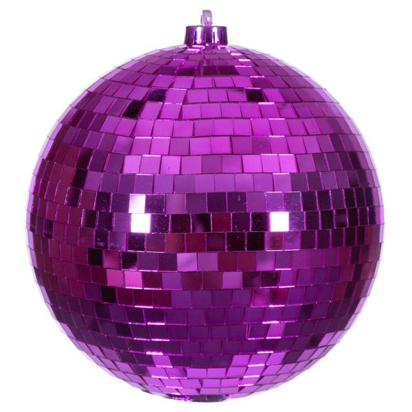 Fuchsia Mirror Ball Ornament (8")