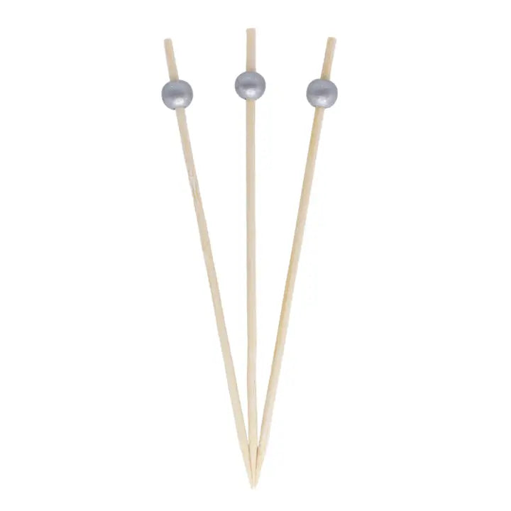 Silver 6" Ball Cocktail & Appetizer Party Picks