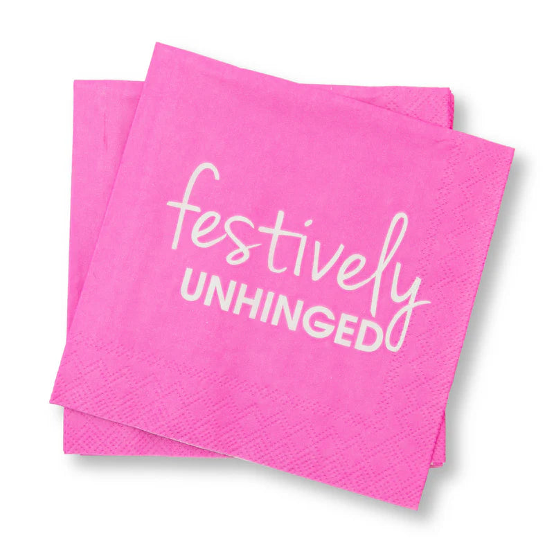Festively Unhinged Cocktail Napkins