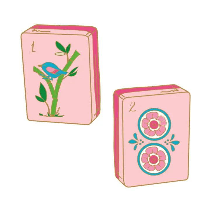 Mahjong Tile Stud Earrings