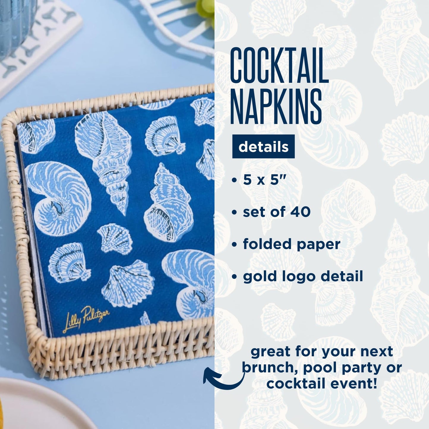 Shell of a Good Time Cocktail Napkins