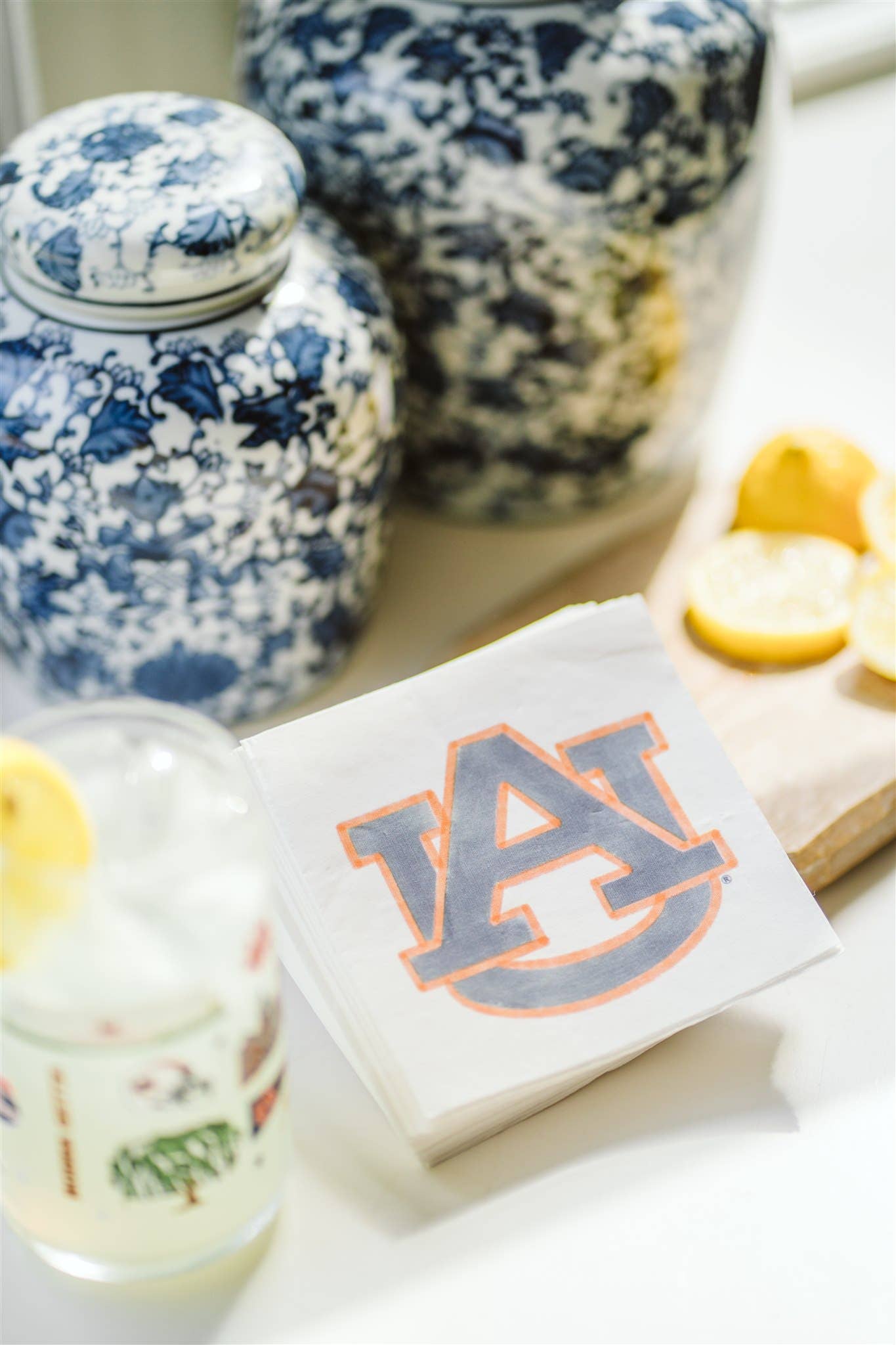 Auburn AU Logo Watercolor Cocktail Napkins