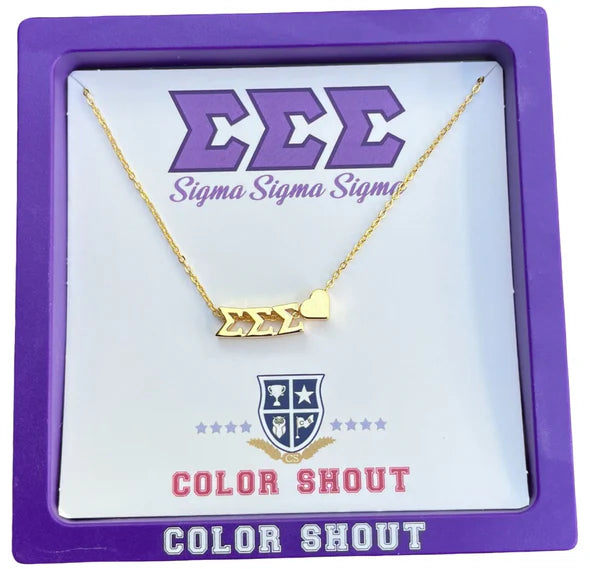 Sigma Sigma Sigma Heart Necklace