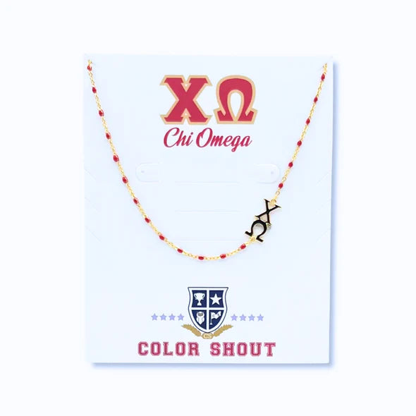 Chi Omega Side Necklace