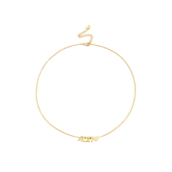 Alpha Omicron Pi Heart Necklace