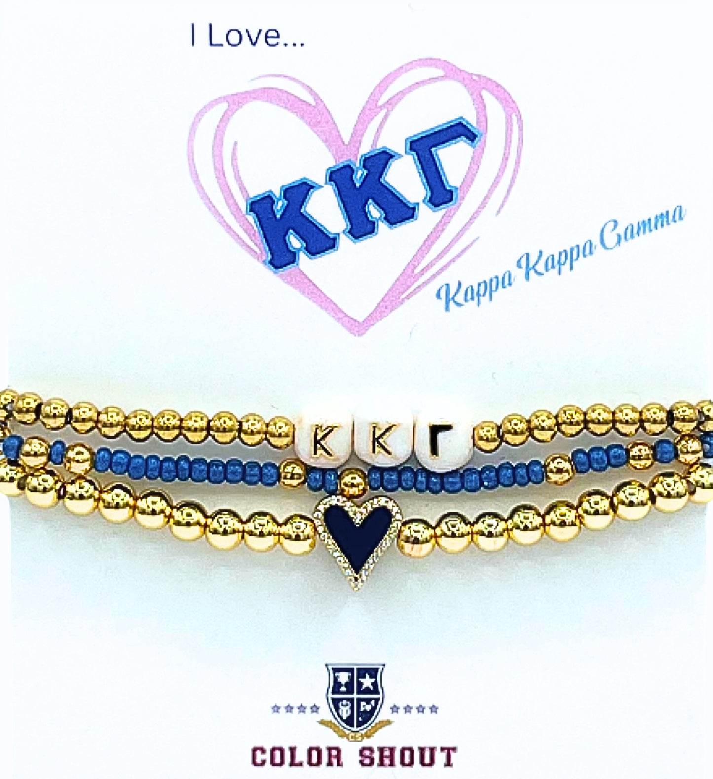 Kappa Kappa Gamma Love Stack Bracelet Set
