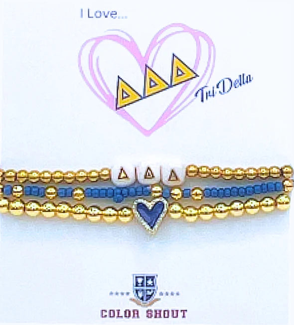 Delta Delta Delta Love Stack Bracelet Set