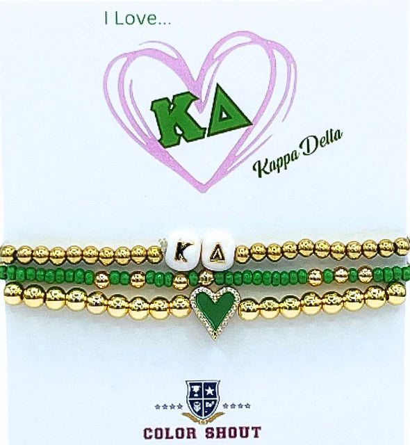 Kappa Delta Love Stack Bracelet Set