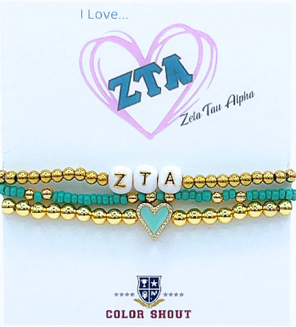 Zeta Tau Alpha Love Stack Bracelet Set