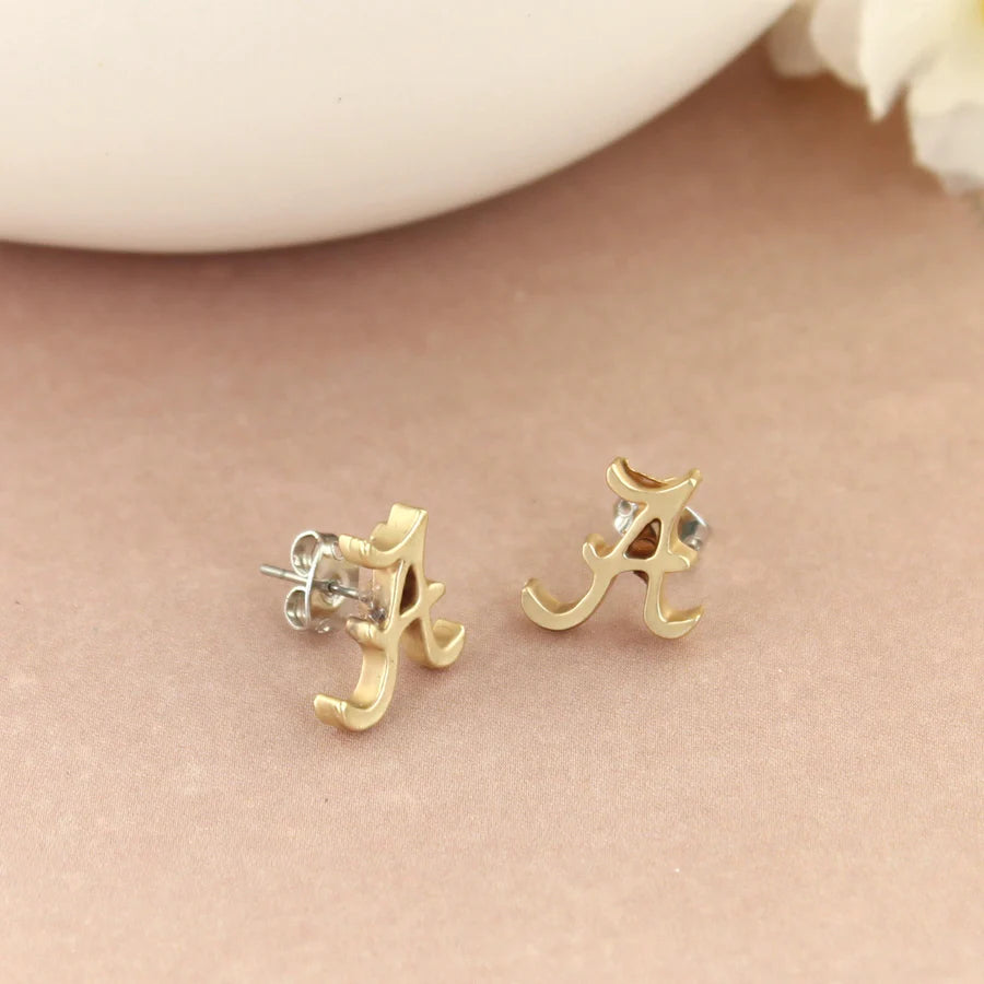 University of Alabama Gold Logo Stud Earrings