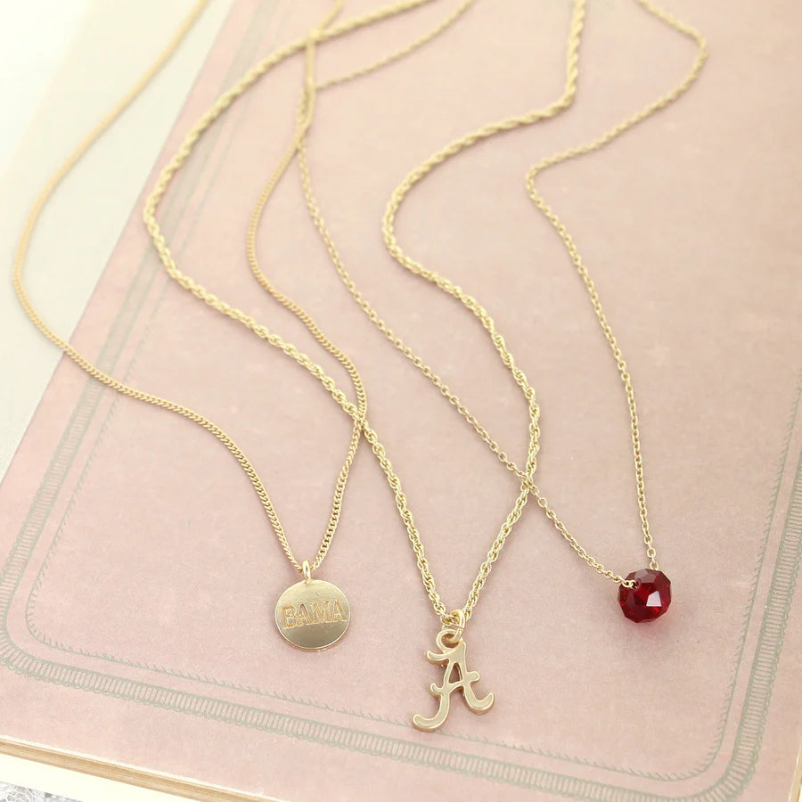 University of Alabama Matte Trio Adjustable Necklace