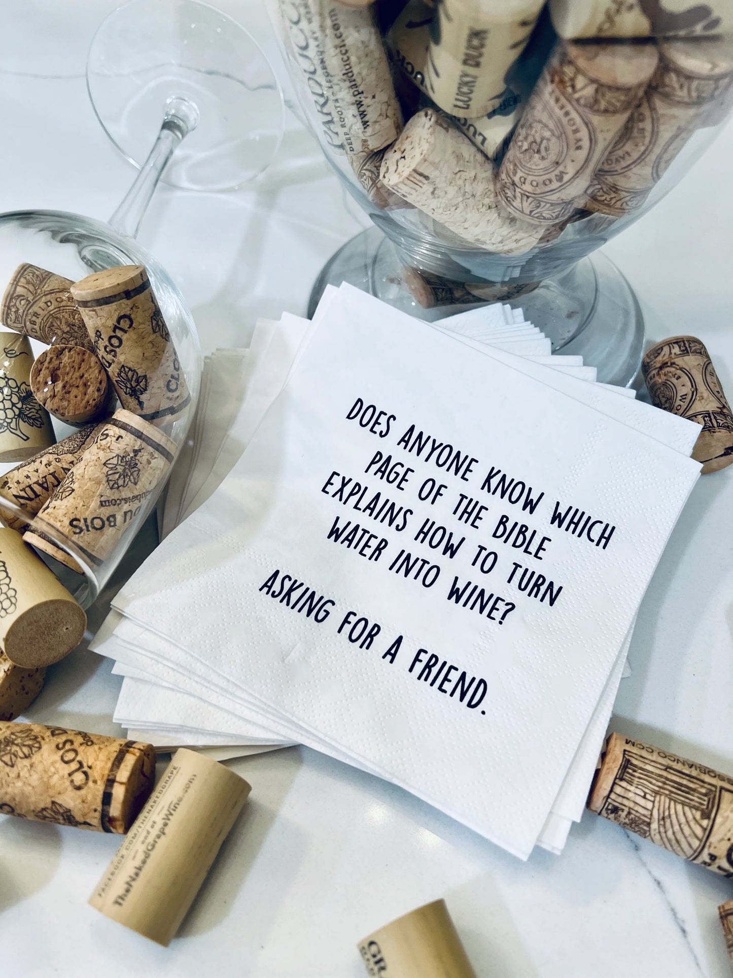 "Water into Wine" Cocktail Napkins