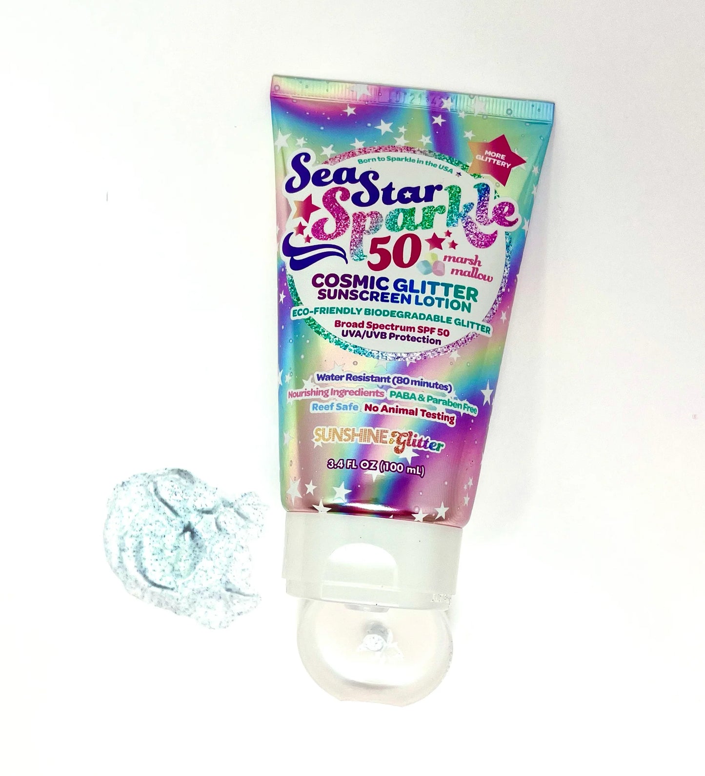 Sea Star Sparkle SPF 50 Biodegradable Glitter Sunscreen: Cosmic (3.4oz)
