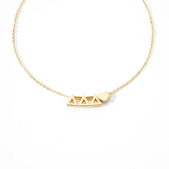 Delta Delta Delta Heart Necklace
