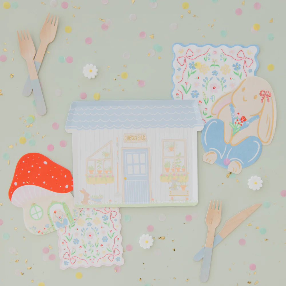 Bunnies in the Garden Pink Petite Napkins