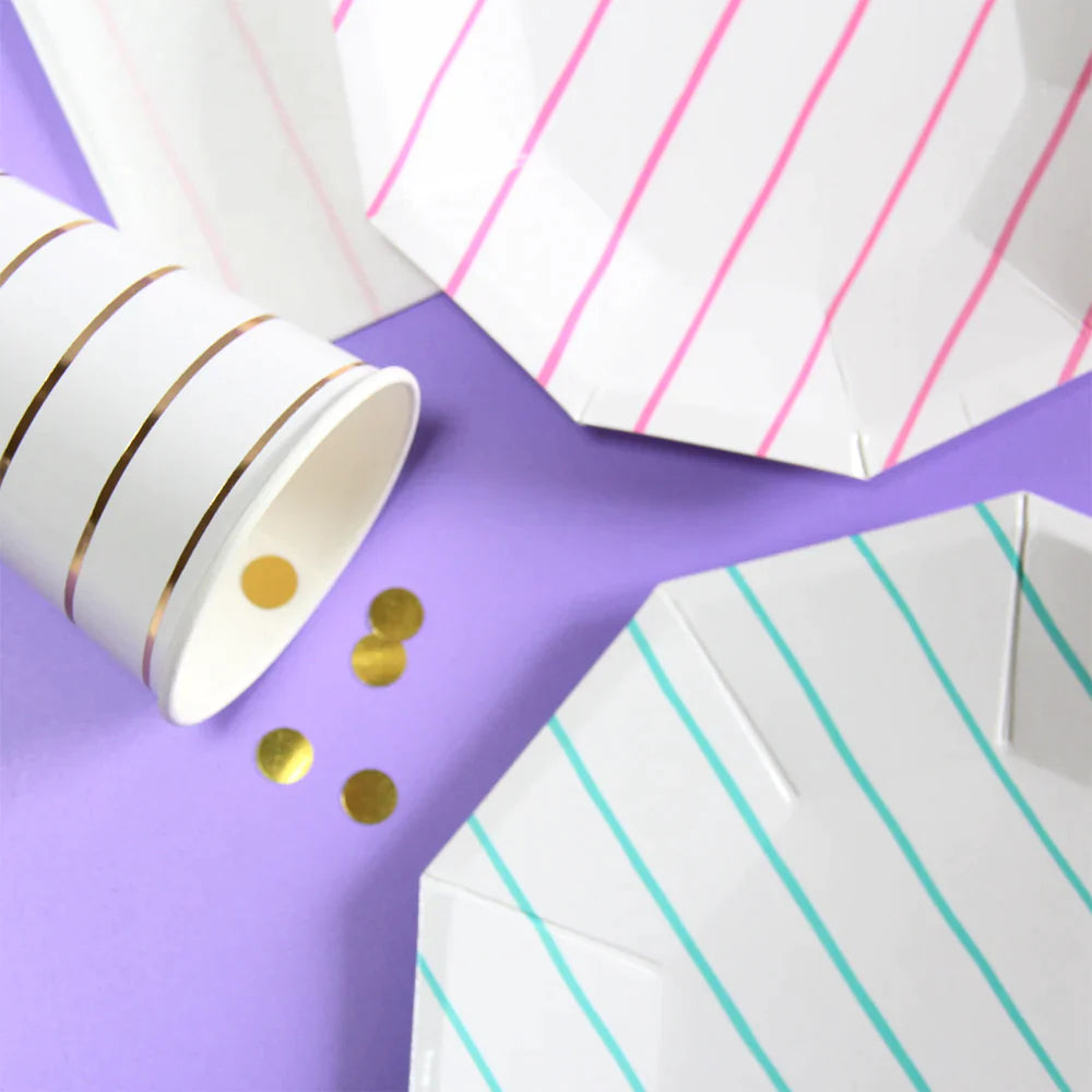 Cerise Pink Frenchie Stripe Small Plates