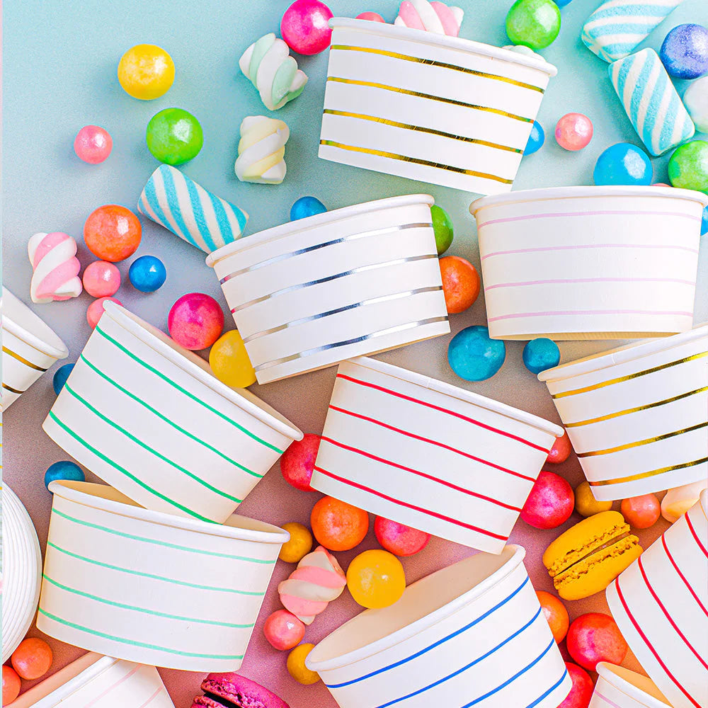 Frenchie Stripe Treat Cups: Gold