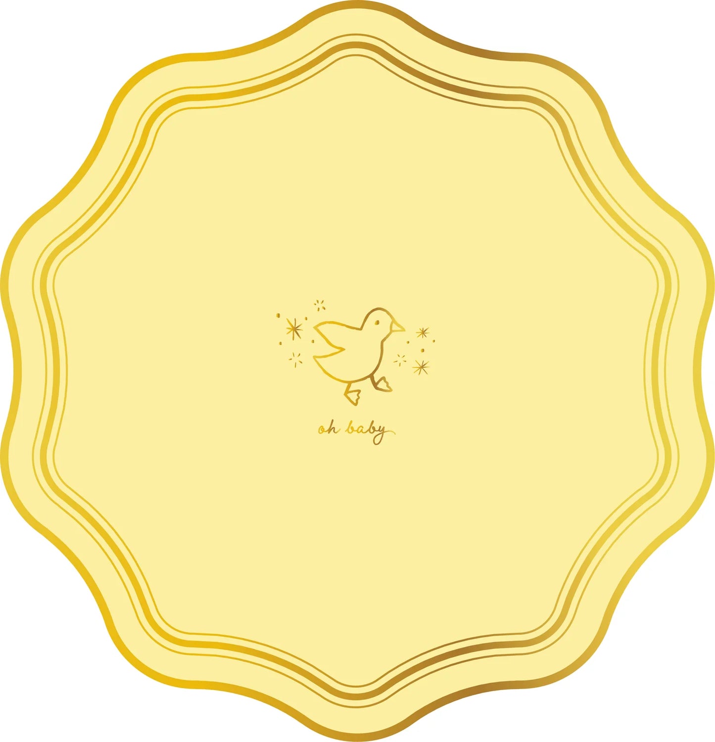 Oh Baby Icon Yellow Party Plates