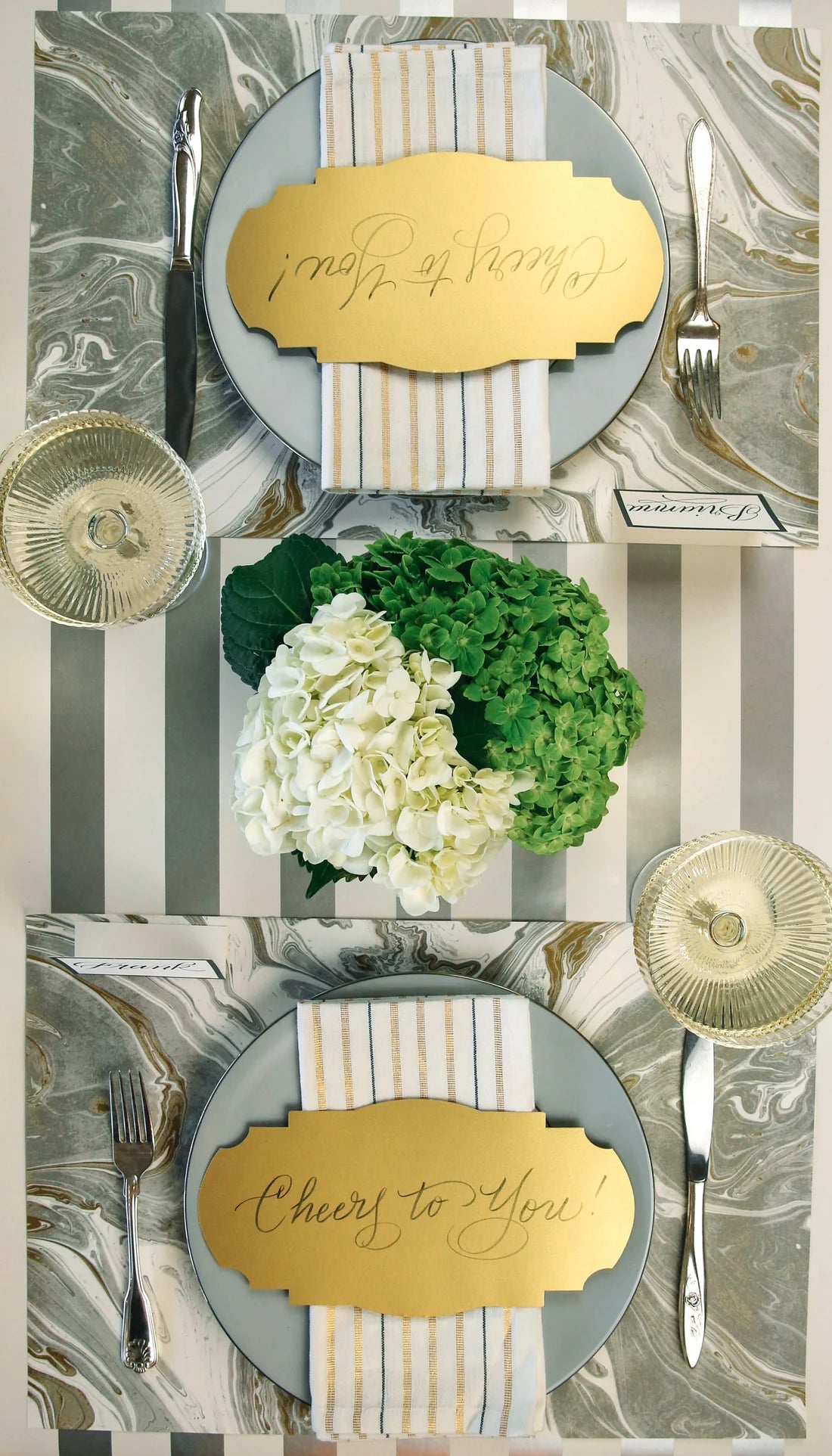 Paper Table Runner: Silver Classic Stripe