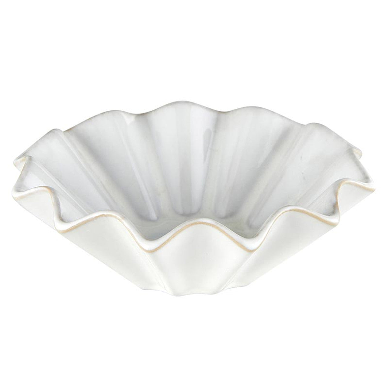 White Ruffle Ceramic Bowl