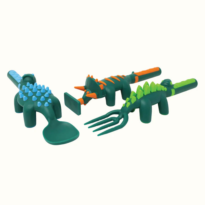 Green Dino Utensil Set