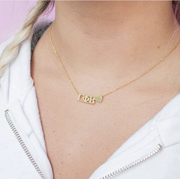 Gamma Phi Beta Heart Necklace